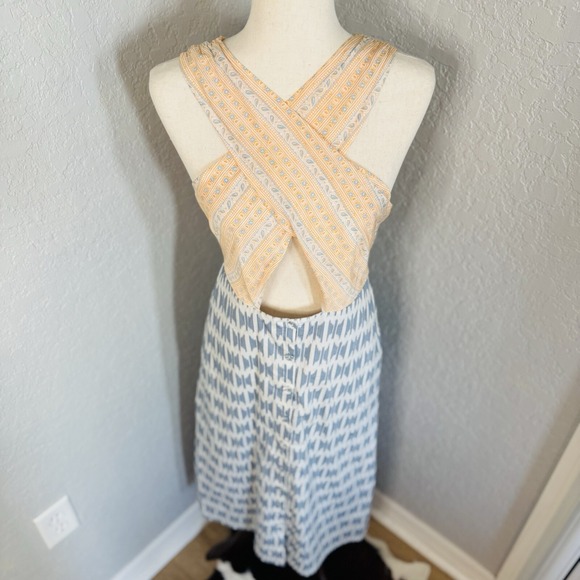 Joie Flippa Geo Print Cotton Midi Dress, Blue/Yellow, Size 10, NWT - Picture 7 of 16